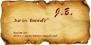 Jurin Bennó névjegykártya